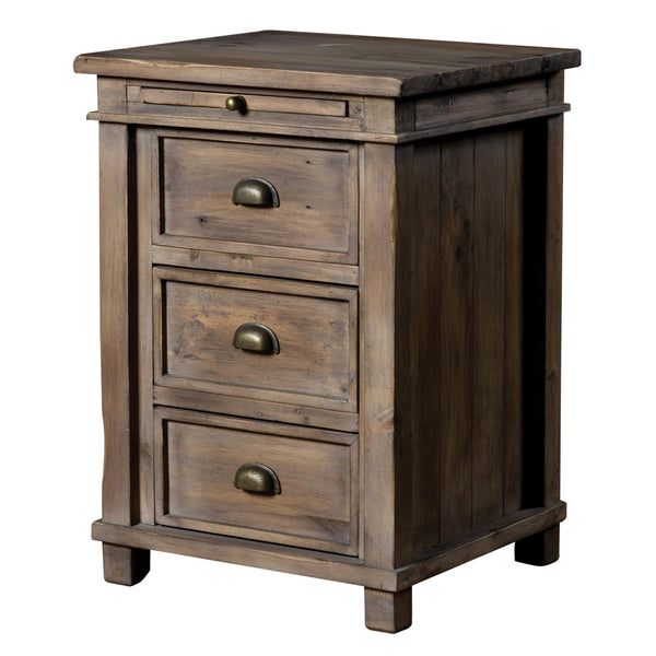 LH Imports Sundried 3-Drawer Nightstand SRB002-SD IMAGE 1