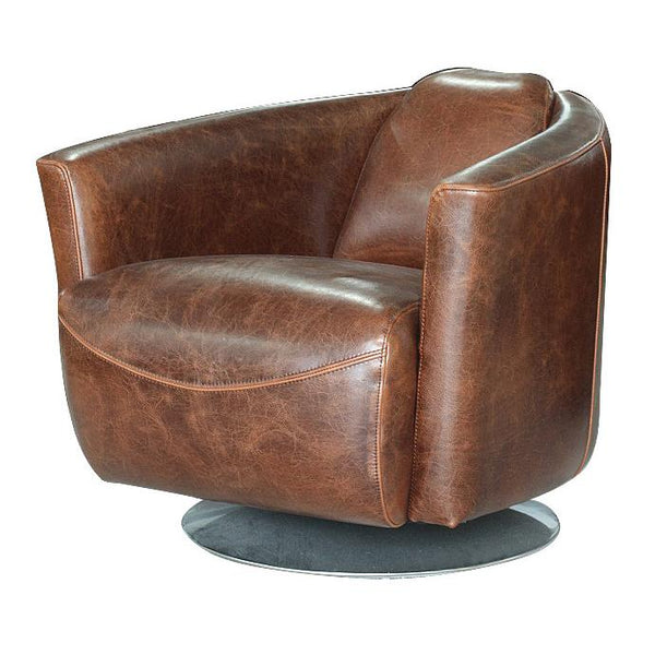 LH Imports Lannister Swivel Leather Chair SOC61-08SS IMAGE 1