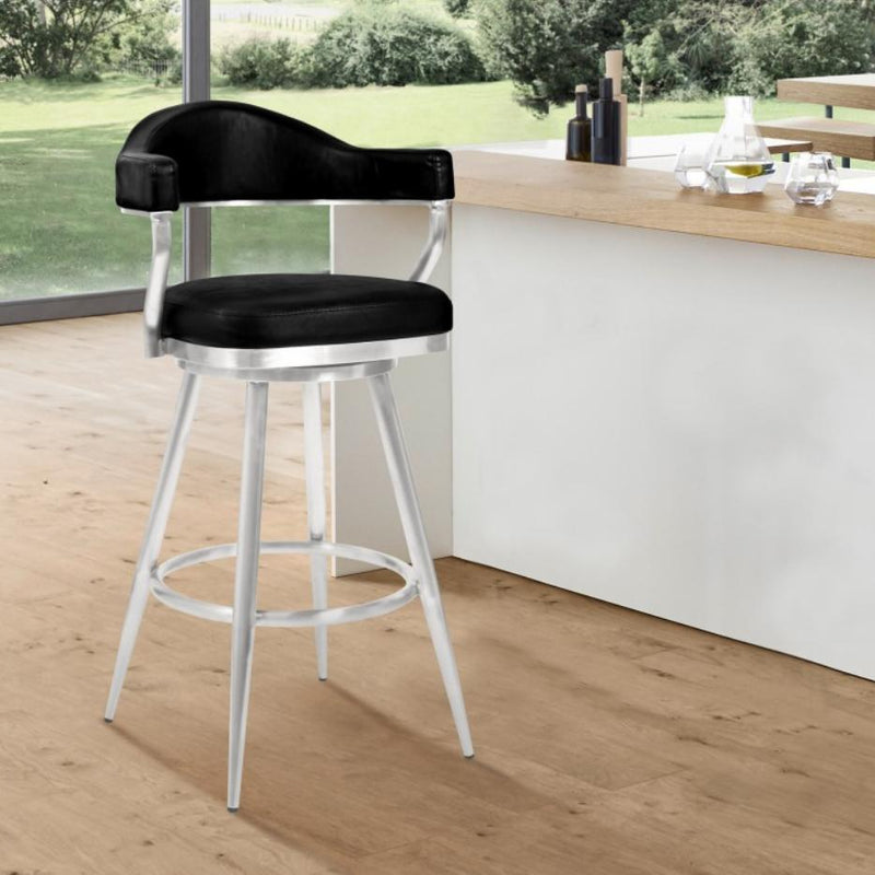 Armen Living Justin Pub Height Stool LCJTBABSVB30 IMAGE 6