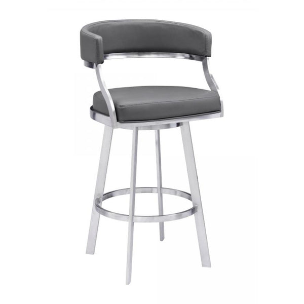 Armen Living Saturn Pub Height Stool LCSNBABSGR30 IMAGE 1