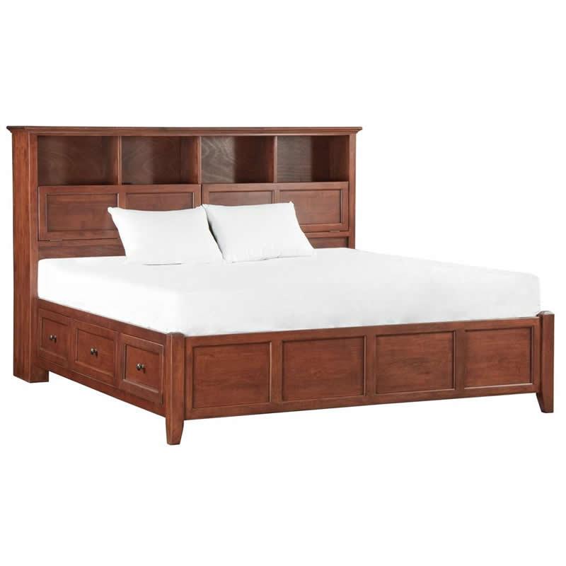 Whittier Wood McKenzie King Bookcase Bed with Storage 1375AFGAC IMAGE 1