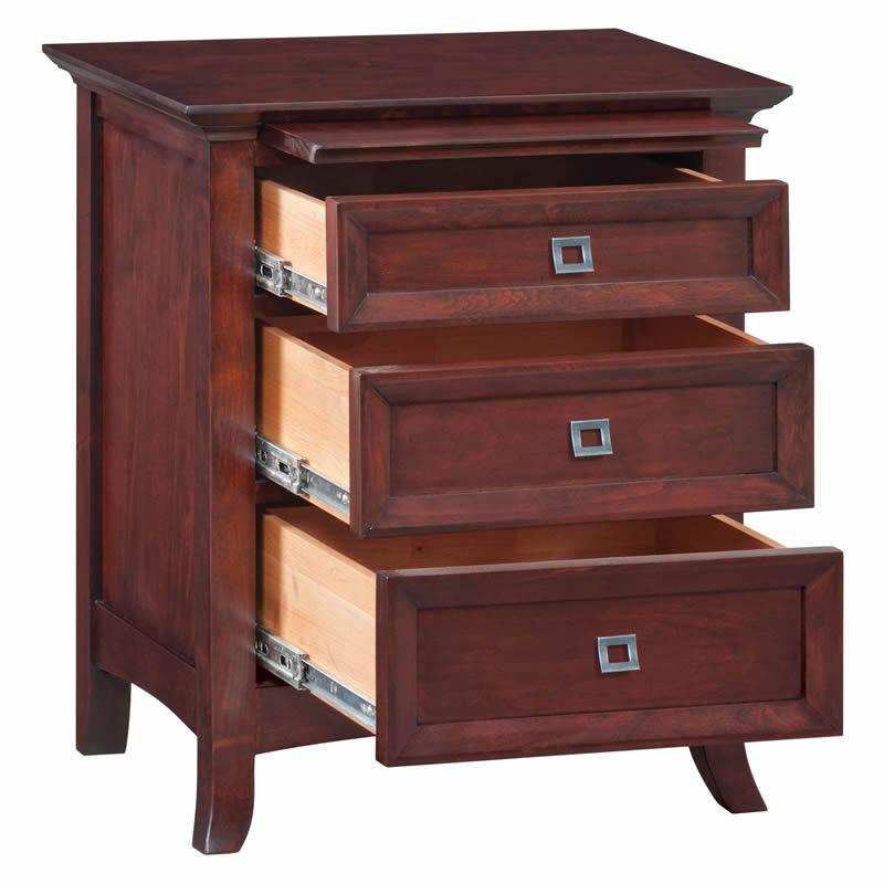 Whittier Wood Cascade 3-Drawer Nightstand 1108GBCH IMAGE 2