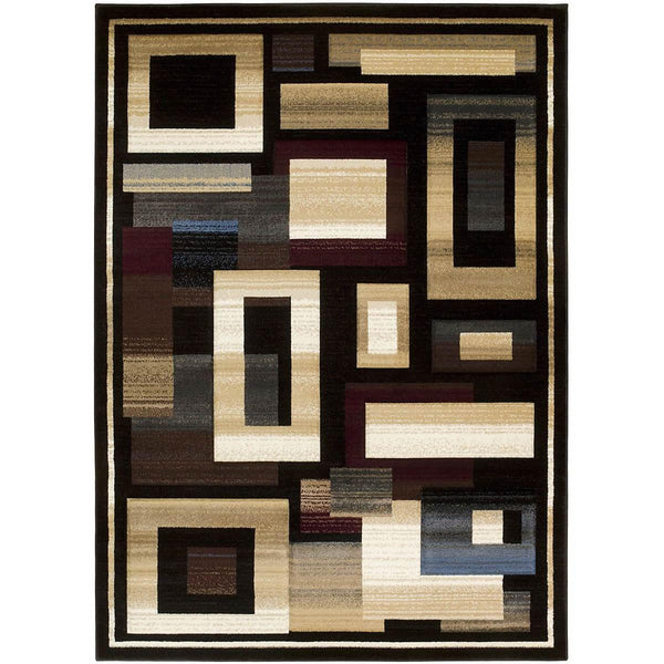 Persian Weavers Rugs Rectangle Reflection-584 (Black) 6'x9' IMAGE 1