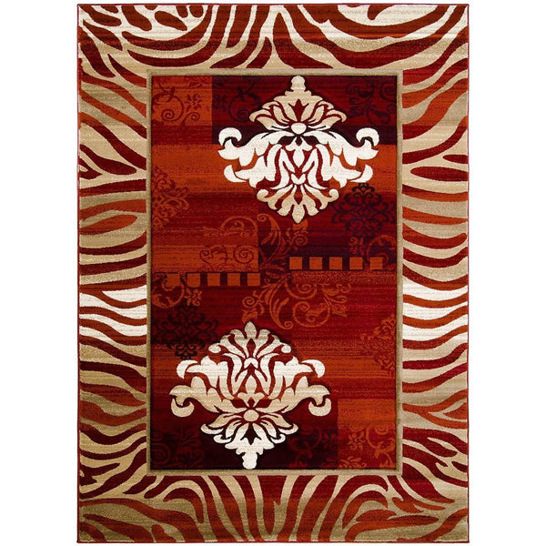 Persian Weavers Rugs Rectangle Reflection-586 (Rust) 6'x9' IMAGE 1