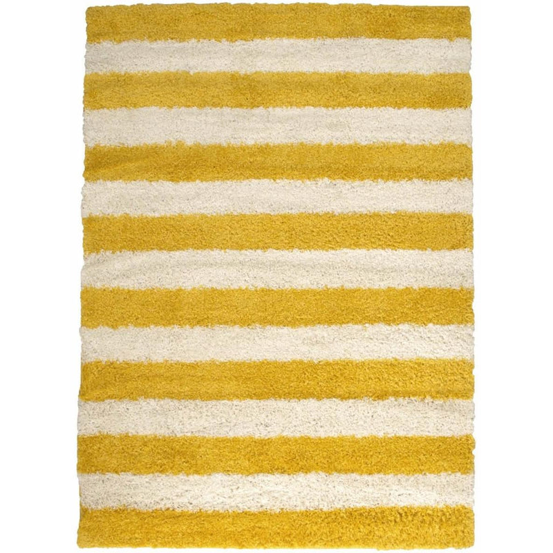 Persian Weavers Rugs Rectangle Deluxe Shag Stripes (Canary) 6'X9' IMAGE 1