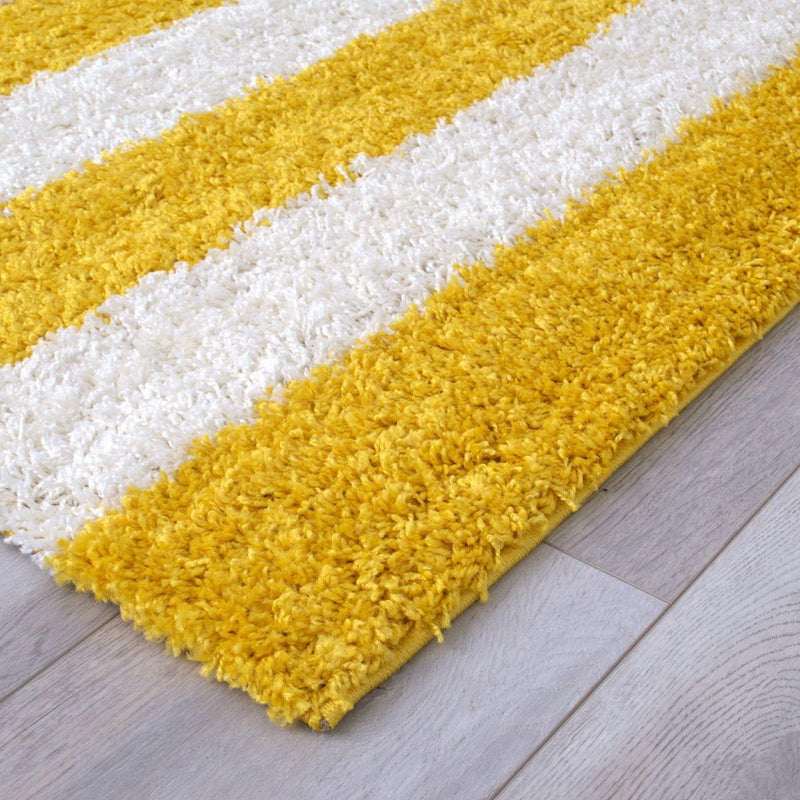 Persian Weavers Rugs Rectangle Deluxe Shag Stripes (Canary) 6'X9' IMAGE 3