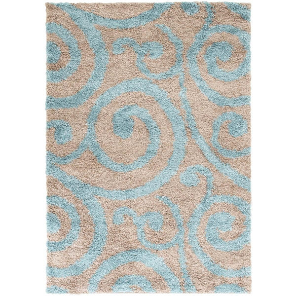 Persian Weavers Rugs Rectangle Deluxe Shag Swirls (Silver) 6'X9' IMAGE 1