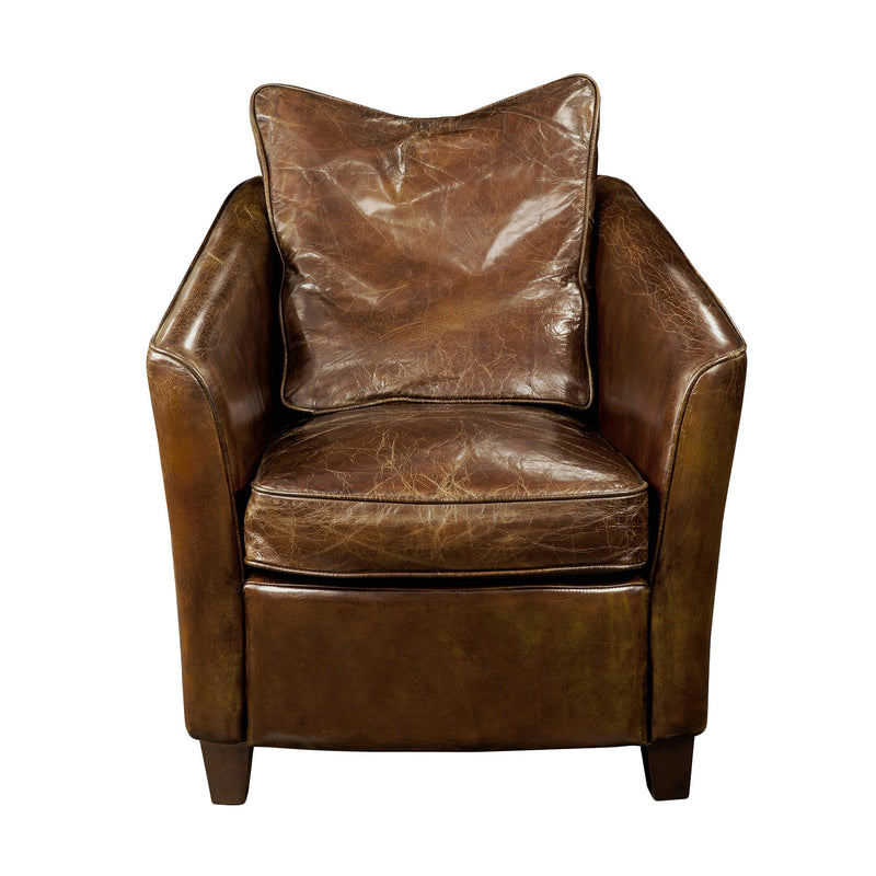 Moe's Home Collection Charlston Club Stationary Leather Accent Chair PK-1001-20 IMAGE 1