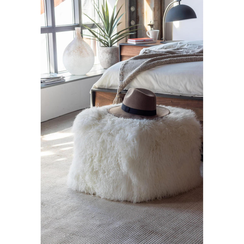 Moe's Home Collection Lamb Fur Ottoman XU-1009-24 IMAGE 2