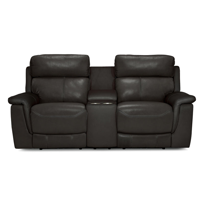 Palliser Granada Power Reclining Leather Loveseat Granada 41058-68 Loveseat Console with Power - Graphite IMAGE 1