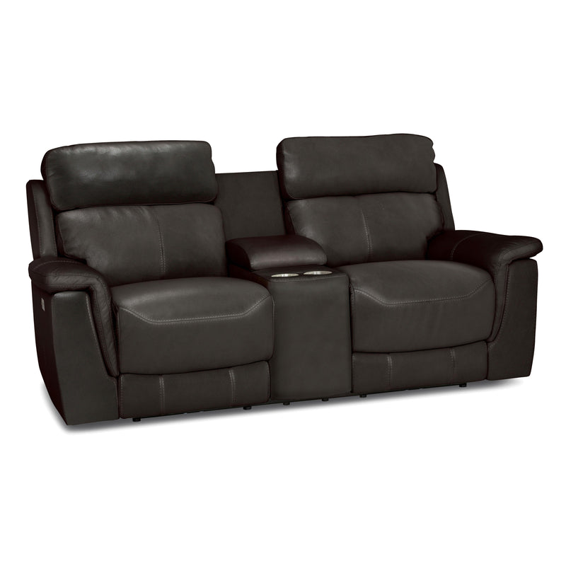 Palliser Granada Power Reclining Leather Loveseat Granada 41058-68 Loveseat Console with Power - Graphite IMAGE 2