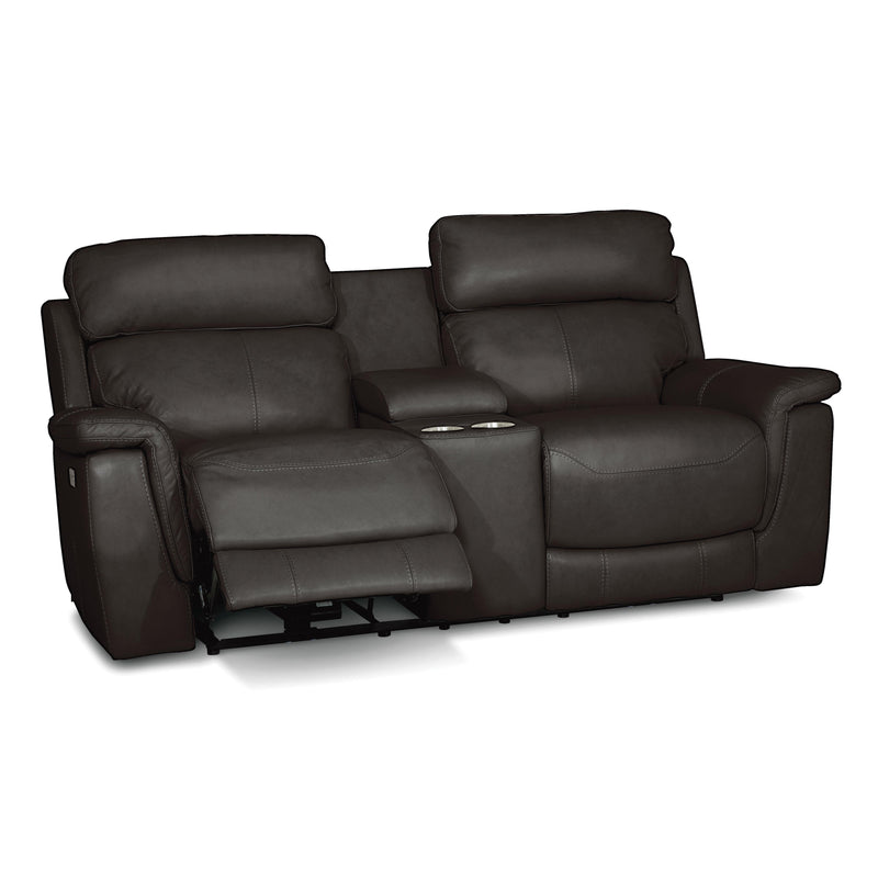 Palliser Granada Power Reclining Leather Loveseat Granada 41058-68 Loveseat Console with Power - Graphite IMAGE 3