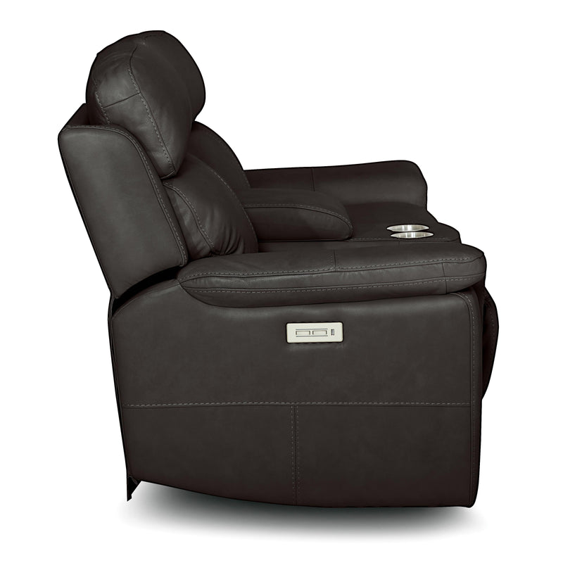 Palliser Granada Power Reclining Leather Loveseat Granada 41058-68 Loveseat Console with Power - Graphite IMAGE 4