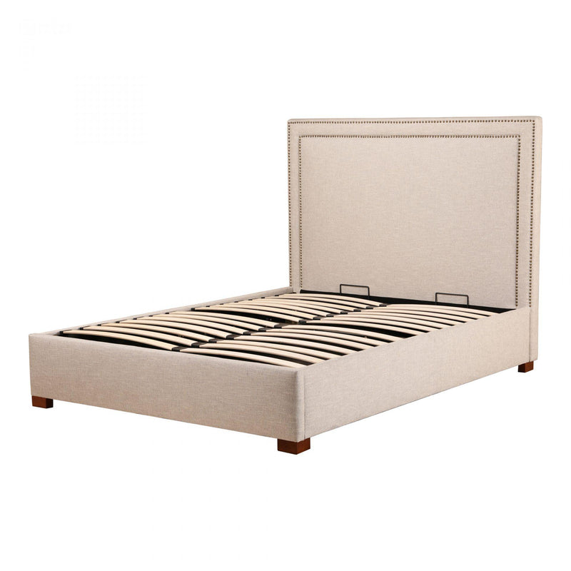 Moe's Home Collection Kenzo Queen Upholstered Panel Bed with Storage RN-1135-34 IMAGE 2