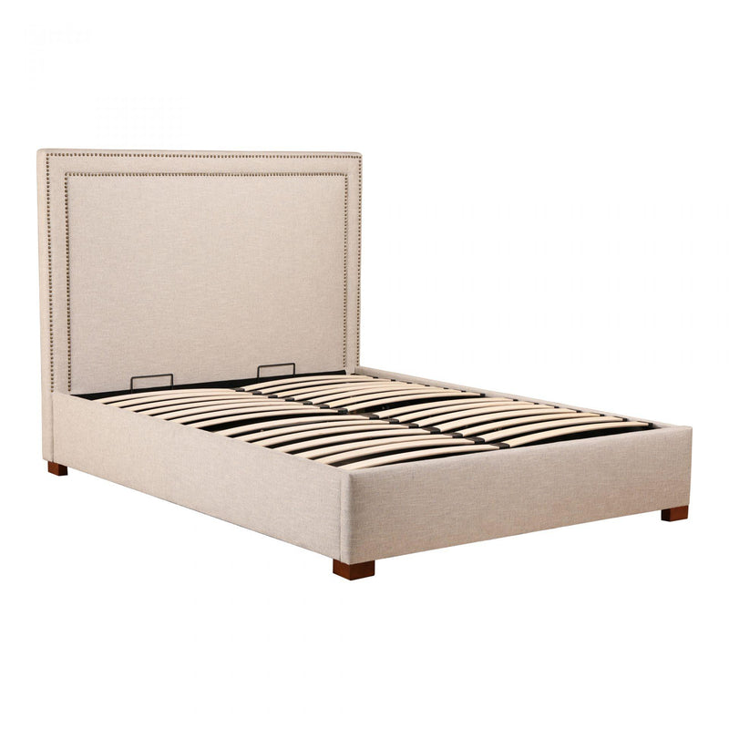 Moe's Home Collection Kenzo Queen Upholstered Panel Bed with Storage RN-1135-34 IMAGE 4