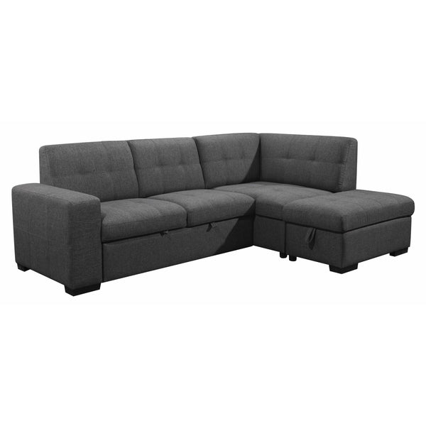 Primo International Vincente Stationary Fabric 2 pc Sectional Vincente 2 pc Sleeper Sectional - Crispin Ash IMAGE 1