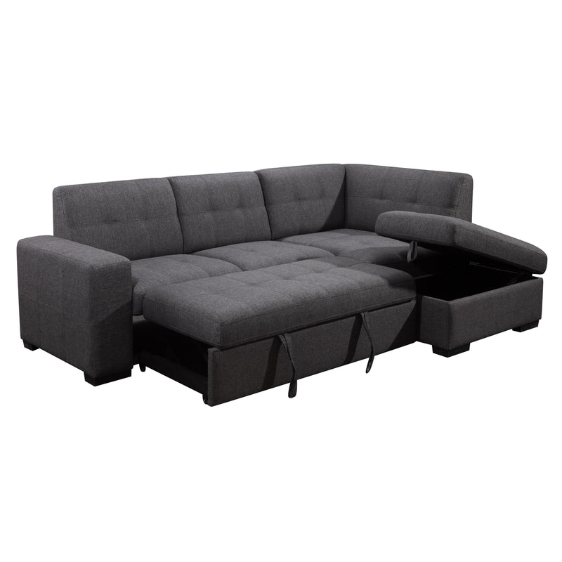 Primo International Vincente Stationary Fabric 2 pc Sectional Vincente 2 pc Sleeper Sectional - Crispin Ash IMAGE 2