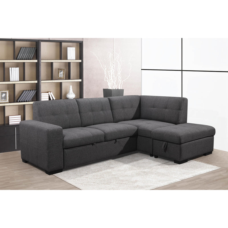 Primo International Vincente Stationary Fabric 2 pc Sectional Vincente 2 pc Sleeper Sectional - Crispin Ash IMAGE 3