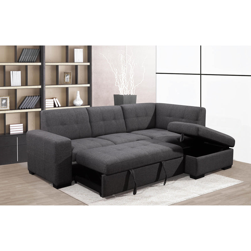 Primo International Vincente Stationary Fabric 2 pc Sectional Vincente 2 pc Sleeper Sectional - Crispin Ash IMAGE 4