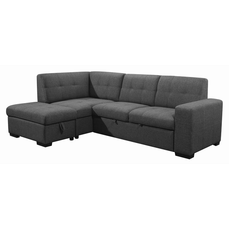 Primo International Vincente Stationary Fabric 2 pc Sectional Vincente 2 pc Sleeper Sectional - Crispin Ash IMAGE 1