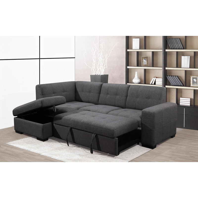 Primo International Vincente Stationary Fabric 2 pc Sectional Vincente 2 pc Sleeper Sectional - Crispin Ash IMAGE 4