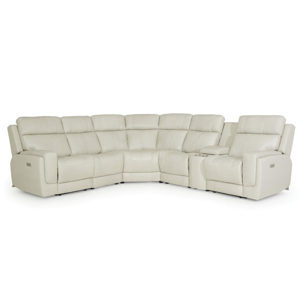 Palliser Hargrave Power Reclining Leather 6 pc Sectional 41023-L2/41023-L3/41023-9X/41023-10/41023-K2/41023-L1-GRADE100-PEARL IMAGE 1