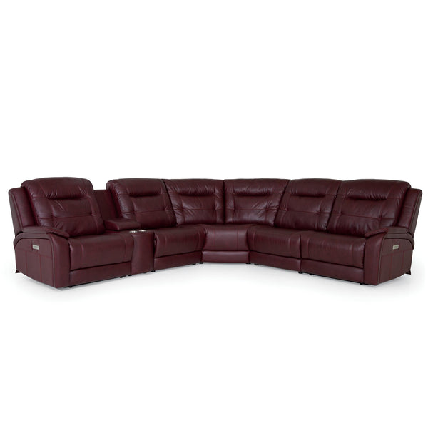 Palliser Valour Power Reclining Leather 6 pc Sectional 41024-L2/41024-K2/41024-10/41024-9X/41024-10/41024-L1-GRADE100-GARNET IMAGE 1