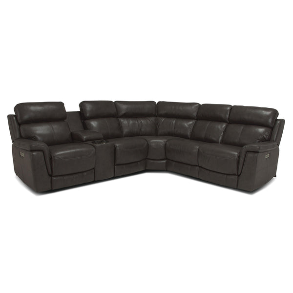 Palliser Granada Power Reclining Leather 6 pc Sectional 41058-67/41058-W2/41058-10/41058-09/41058-6H/41058-66 GRADE100-GRAPHITE IMAGE 1