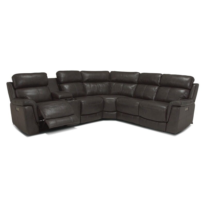 Palliser Granada Power Reclining Leather 6 pc Sectional 41058-67/41058-W2/41058-10/41058-09/41058-6H/41058-66 GRADE100-GRAPHITE IMAGE 2