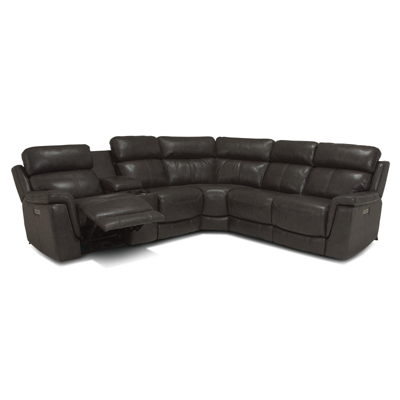 Palliser Granada Power Reclining Leather 6 pc Sectional 41058-67/41058-W2/41058-10/41058-09/41058-6H/41058-66 GRADE100-GRAPHITE IMAGE 3