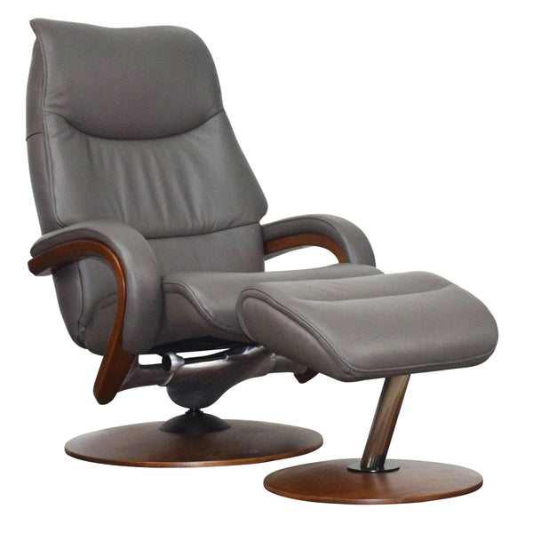 Palliser Q14 Power Swivel Leather Recliner 50014-02-BRONCO-CARBON IMAGE 1