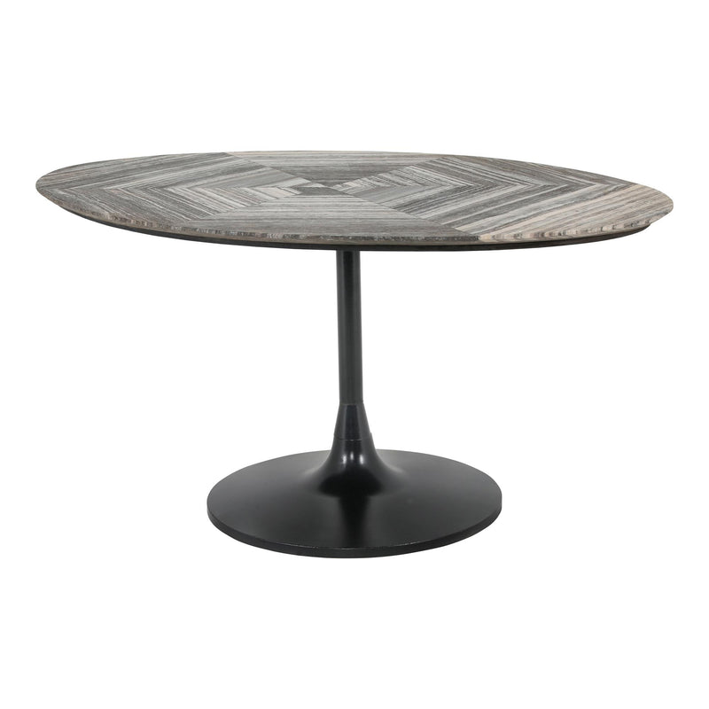 Moe's Home Collection Oval Nyles Dining Table with Marble Top and Pedestal Base GK-1114-37 IMAGE 2