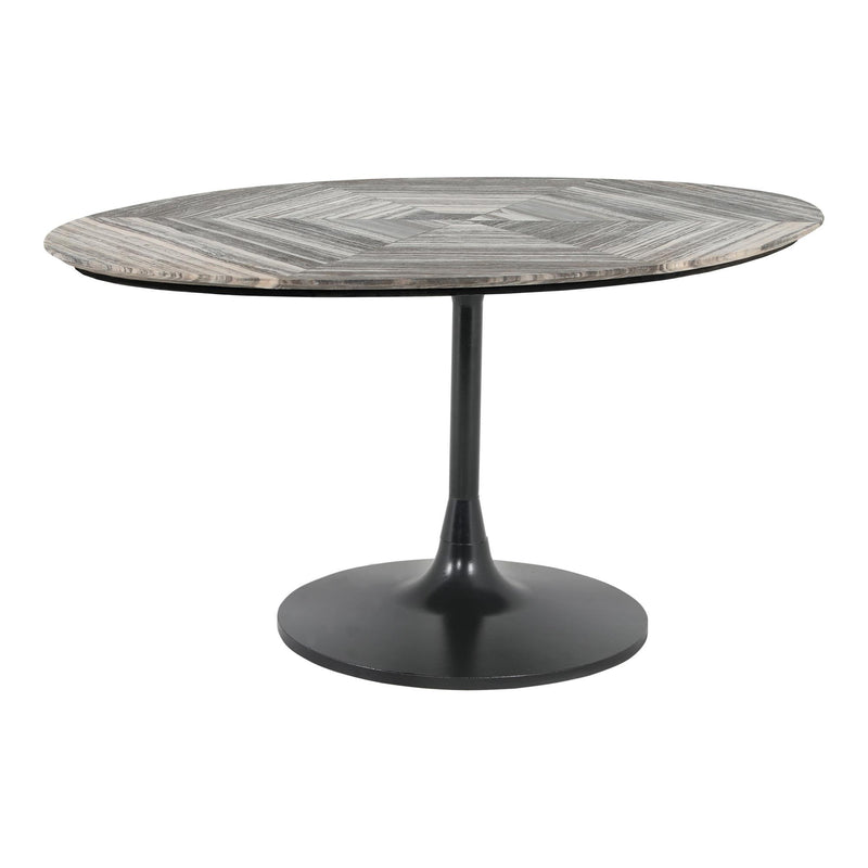 Moe's Home Collection Oval Nyles Dining Table with Marble Top and Pedestal Base GK-1114-37 IMAGE 4