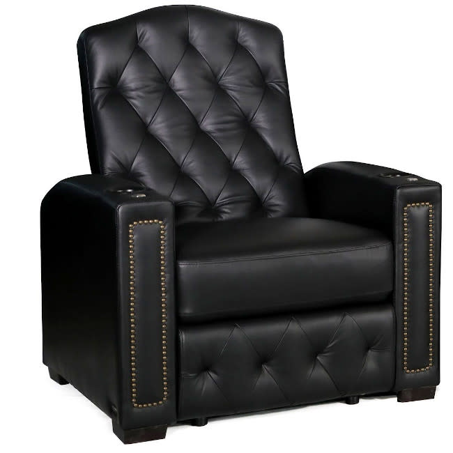 Renault Home Theater Chairs With Italian Leather Quickship Black And Brown Option