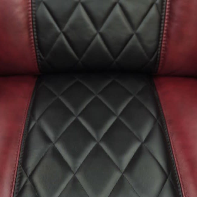 Monaco Home Theater Seating Italian Leather All Black Or Black/Red As Shown Quickship Option